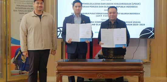DPP PERBASI Jalin Kerja Sama Dengan LPDUK Kemenpora Kembangkan Industri Bola Basket Indonesia